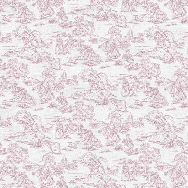 LINHO EST. TOILE DE JOUY ROSA ANTIGO - 75% ALG. 17% VISC. 8% LINHO