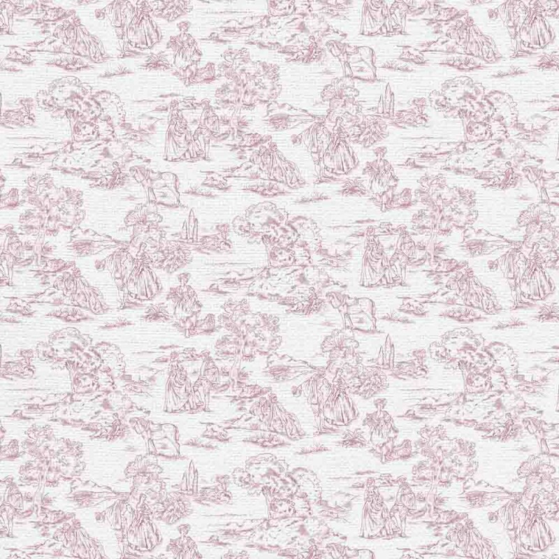LINHO EST. TOILE DE JOUY ROSA ANTIGO - 75% ALG. 17% VISC. 8% LINHO