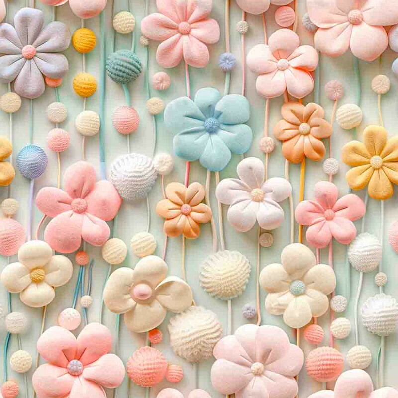 MATELASSÊ FLORES DE FELTRO - 50% ALG 50% SINT