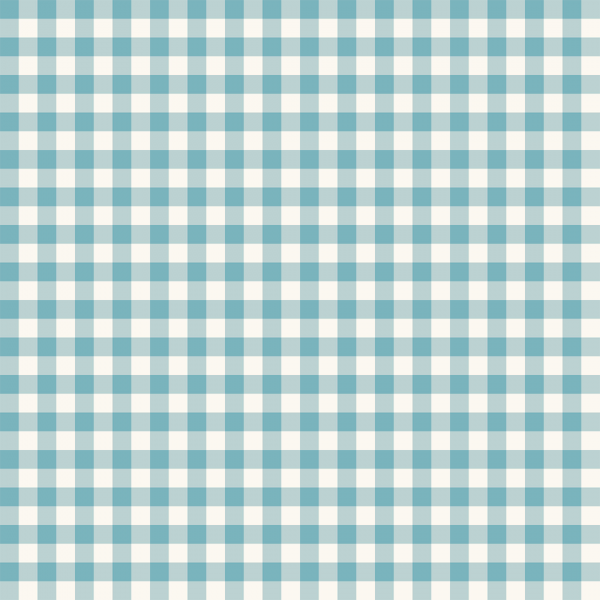 TRICOL. XADREZ AZUL KAWAII - 100% ALGODÃO