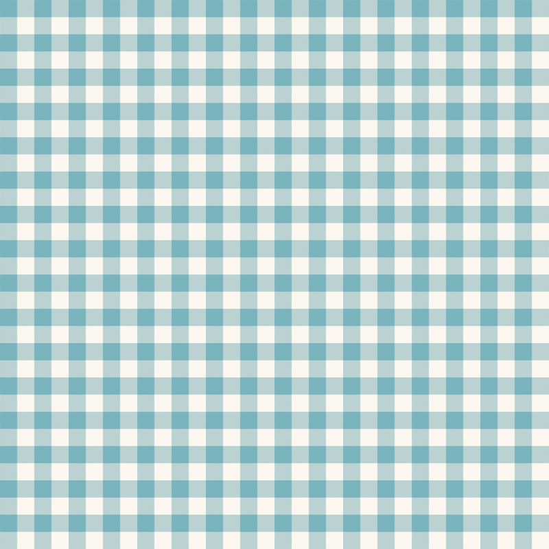 TRICOL. XADREZ AZUL KAWAII - 100% ALGODÃO
