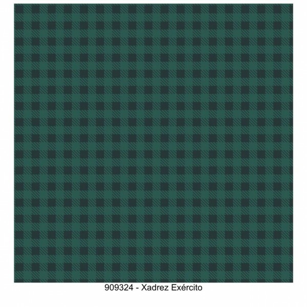 TRICOL. XADREZ VERDE EXÉRCITO - 100% ALGODÃO PREMIUM