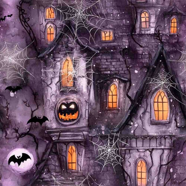 TRICOLINE 100% ALGODÃO - HALLOWEEN 25 - HALL MANSÃO ASSOMBRADA 2