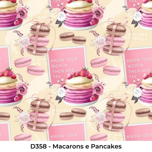 TRICOL.MACARONS E PANCAKES - 100% ALGODÃO DIGITAL