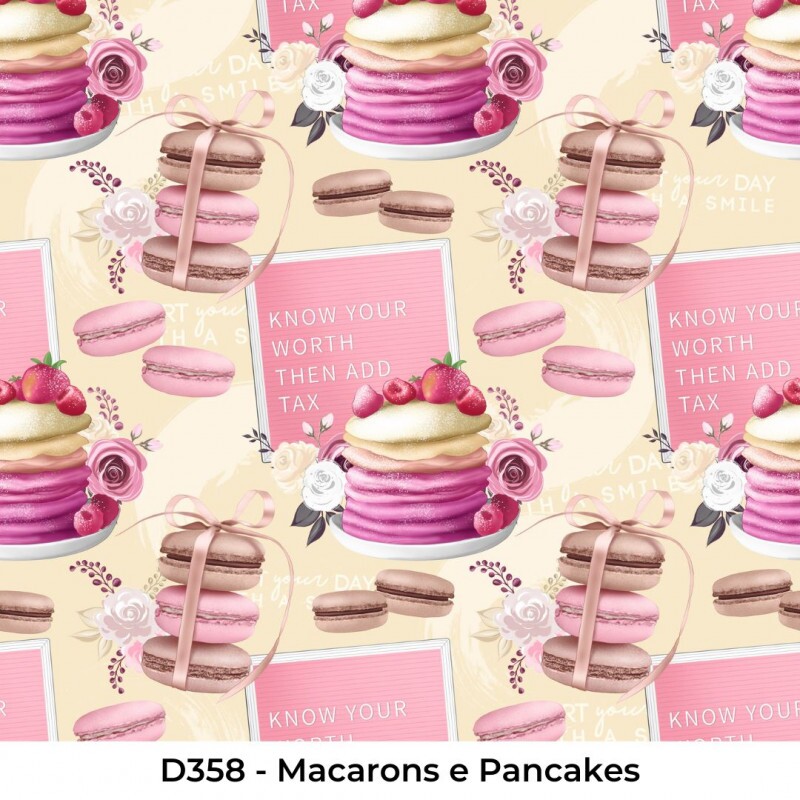 TRICOL.MACARONS E PANCAKES - 100% ALGODÃO DIGITAL