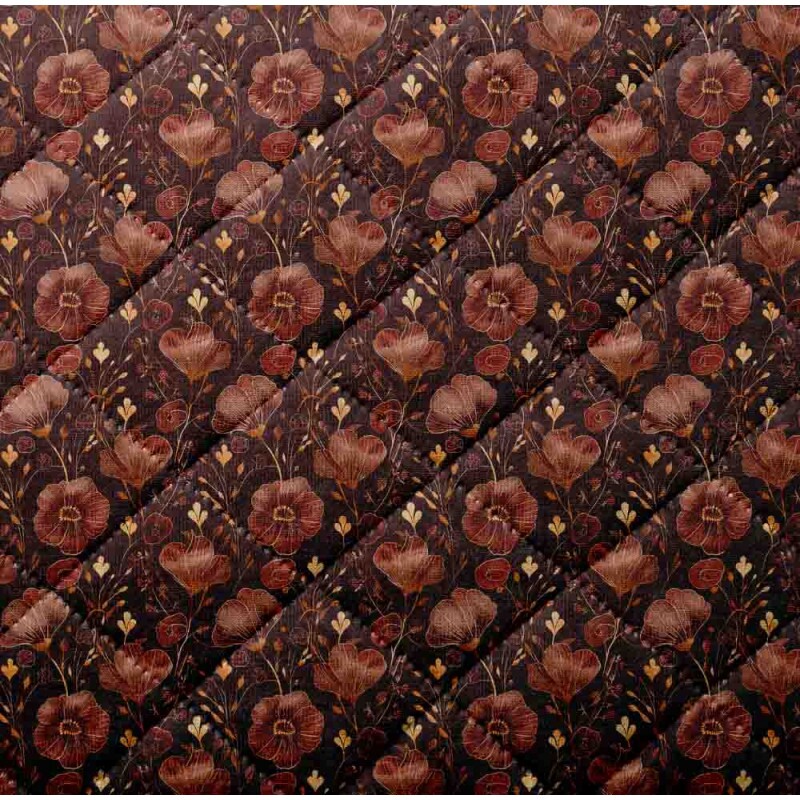 MATELASSÊ FLORES MARRONS - 50% ALG 50% SINT