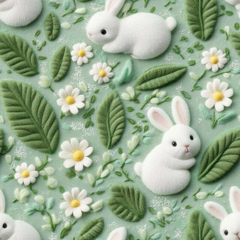 PA26 - TRICOL. COELHOS DAISY VERDE - 100%ALGODÃO - 01982/001D