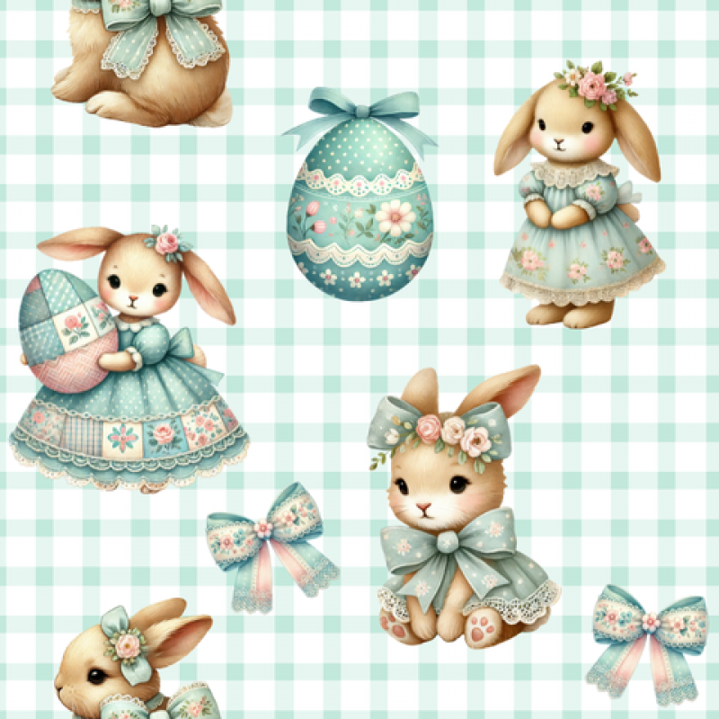 PA26 - TRICOL. PV COELHOS E OVOS - 100%ALGODÃO - 02475/001D