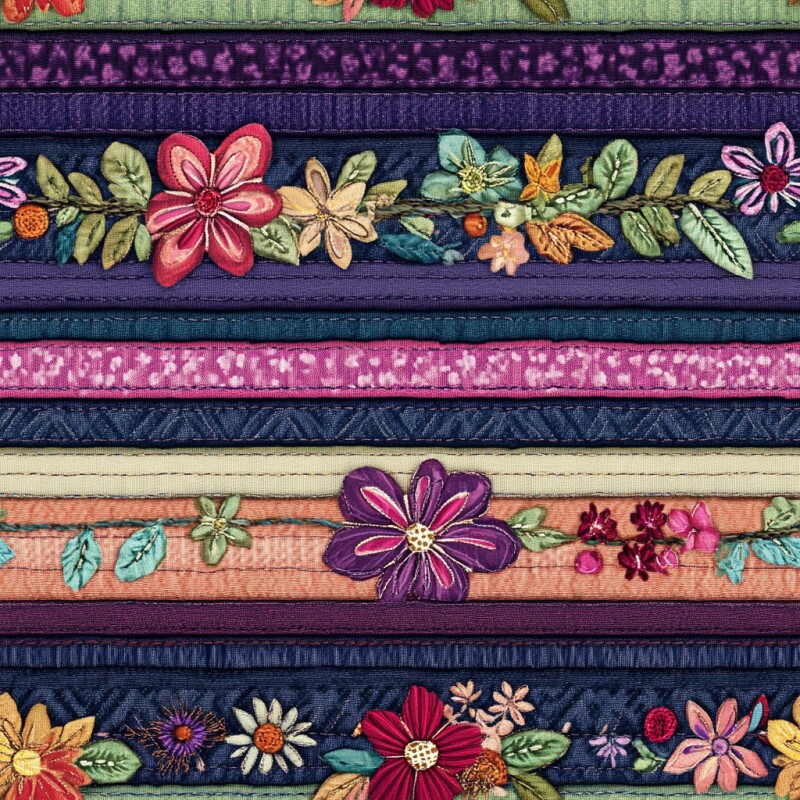 OT25 - TRICOL. COZY LISTRAS E FLORES - 100%ALGODÃO 98603/001D