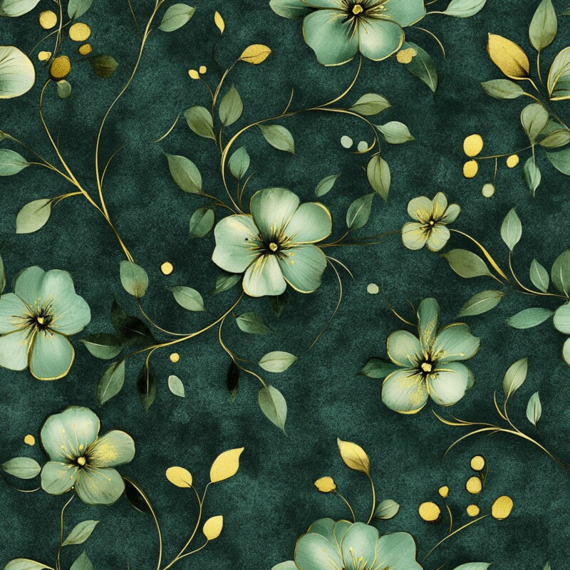 OT25 - TRICOL. EMERALD FLORZINHAS - 100%ALGODÃO 99069/001D