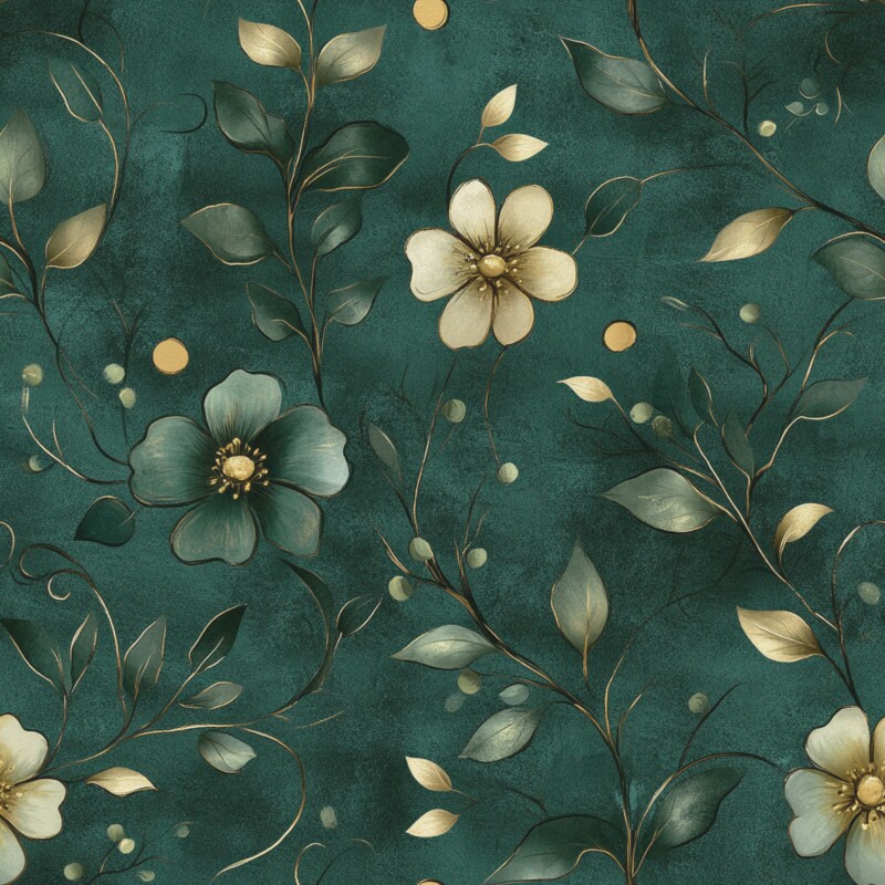OT25 - TRICOL. EMERALD FLOR CREME - 100%ALGODÃO 99067/001D