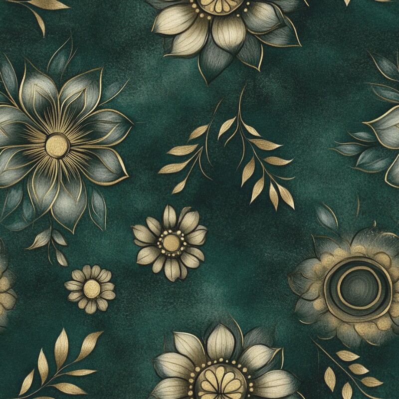 OT25 - TRICOL. EMERALD MANDALA - 100%ALGODÃO 99068/001D