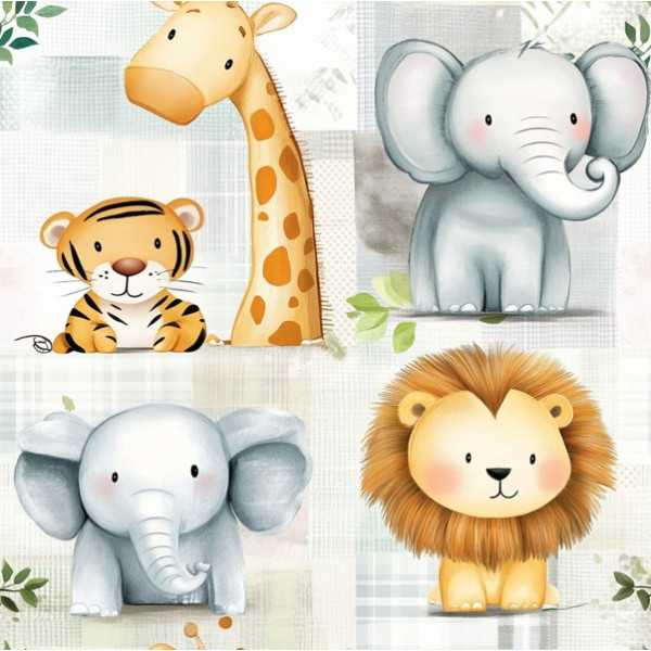 OT25 - TRICOL. ANIMAIS DO SAFARI PS - 100%ALGODÃO 00124/001D