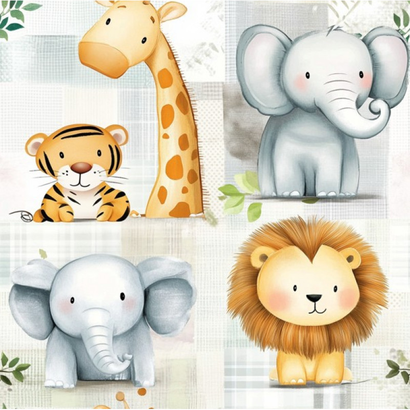 OT25 - TRICOL. ANIMAIS DO SAFARI PS - 100%ALGODÃO 00124/001D